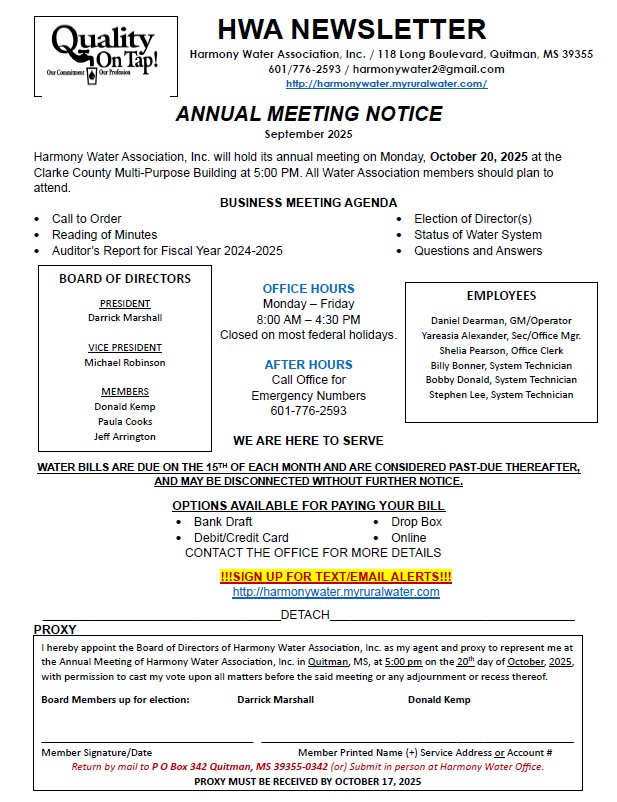 Annual Meeting Notice 10/20/2025
